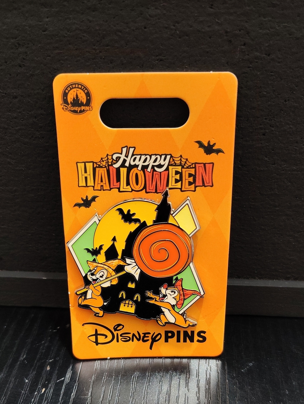 Disney Chip And Dale Halloween Trick-or-Treat Pin - Orange, Black, Yellow